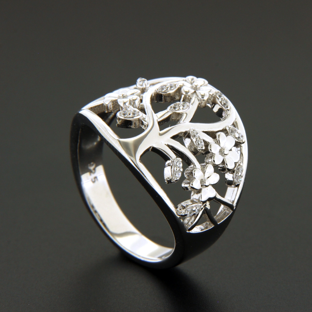 Damenring Silber 925 rhodiniert