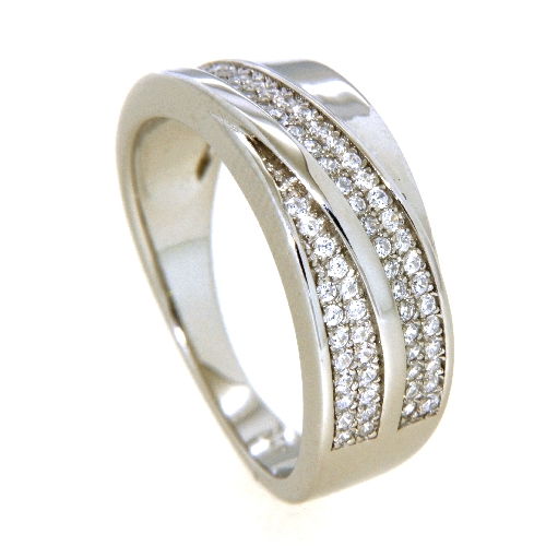 Damenring Silber 925 rhodiniert