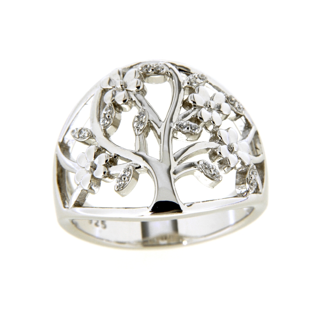 Damenring Silber 925 rhodiniert